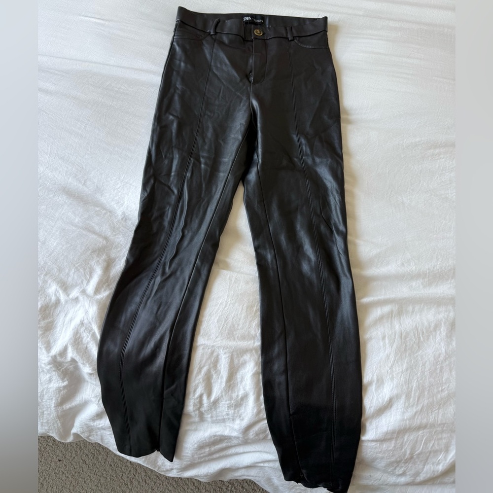 Black Faux Leather Pants